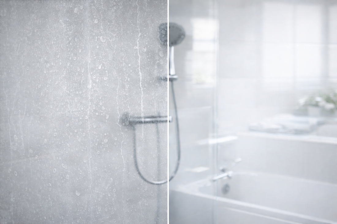 Kaip išvalyti dušo kabinos stiklą nuo kalkių?