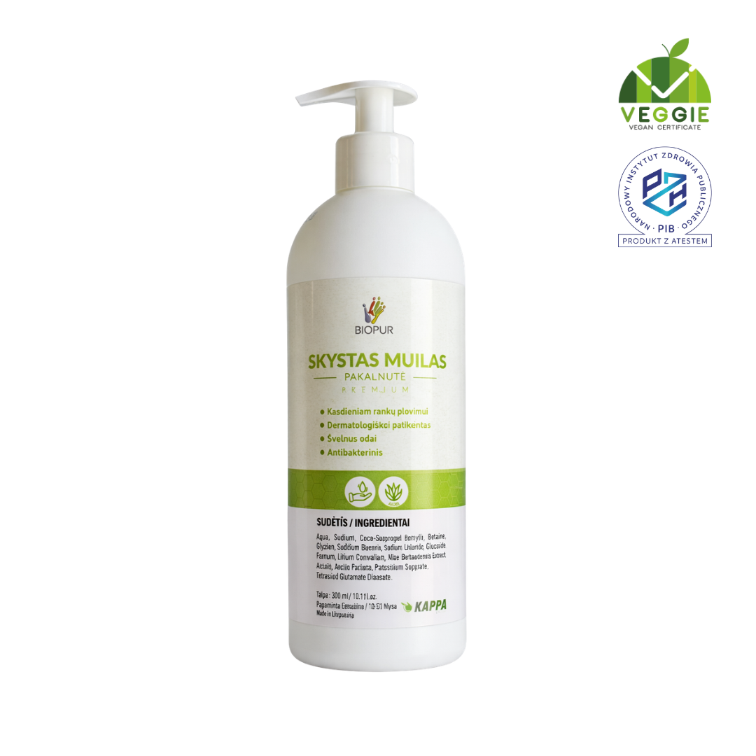 Antibakterinis rankų muilas (pakalnučių aromato) 500ml - BIOPUR