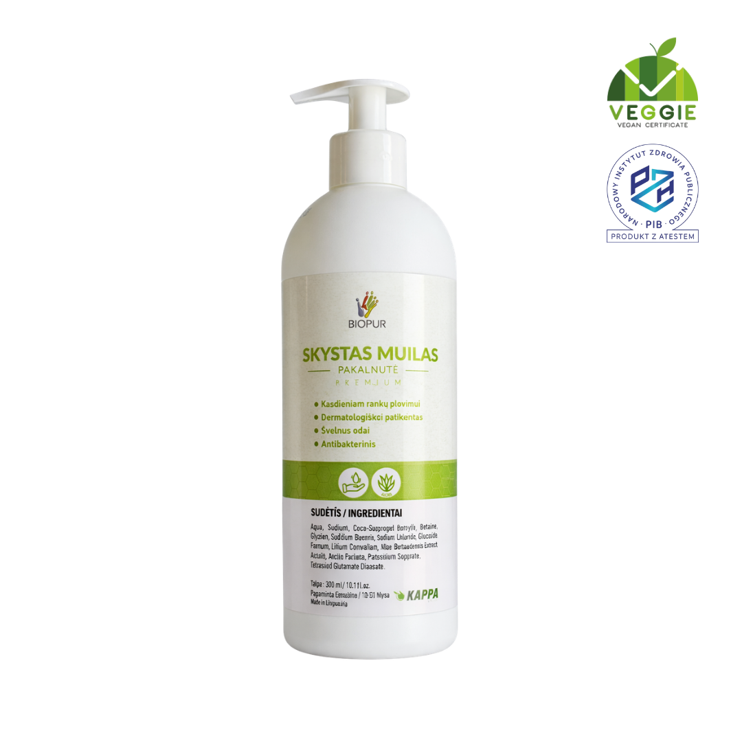 Antibakterinis rankų muilas (pakalnučių aromato) 500ml - BIOPUR